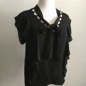 3.1 Philip Lim Cut Out Collar 100% Silk Shirt